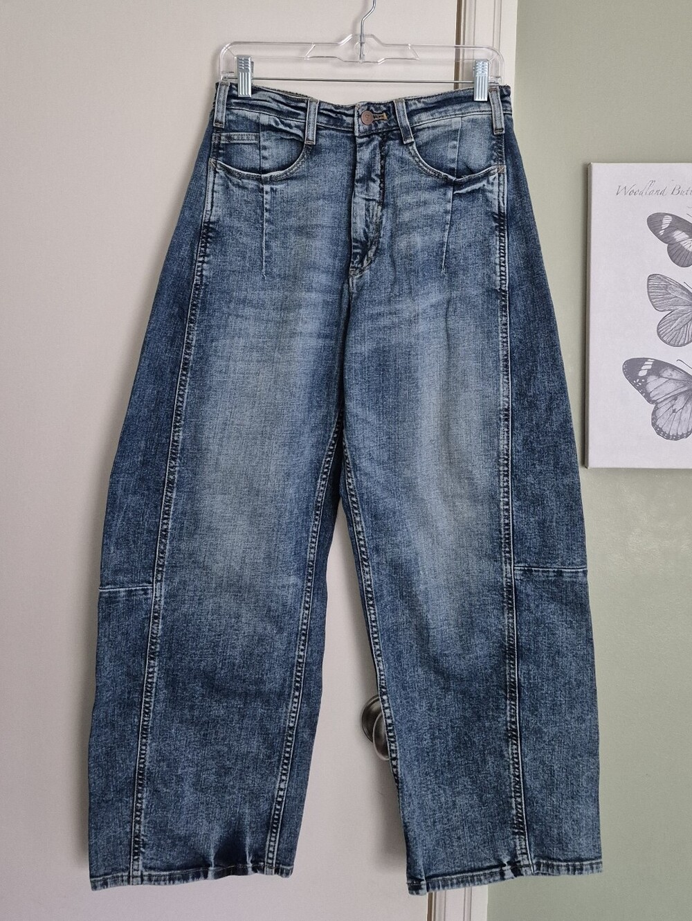 EUC Anthropologie Pilcro The Kenna Mid-Rise Heritage Barrel Wide Leg Ankle 28